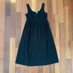 Barney's Co-op Black Sleeveless Empire Waist Babydoll Pleated Dress 0 XS